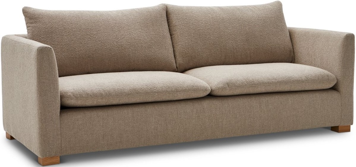 Sofa Montreal - 3-Sitzer, Stoff, Hellbraun, Sitztiefe 117 cm
